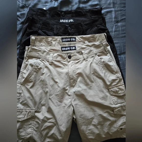 Iron Clothing Men's Hybrid Cargo Shorts 2 Black & 2 Beige Khaki Sz 34 - Picture 7 of 11